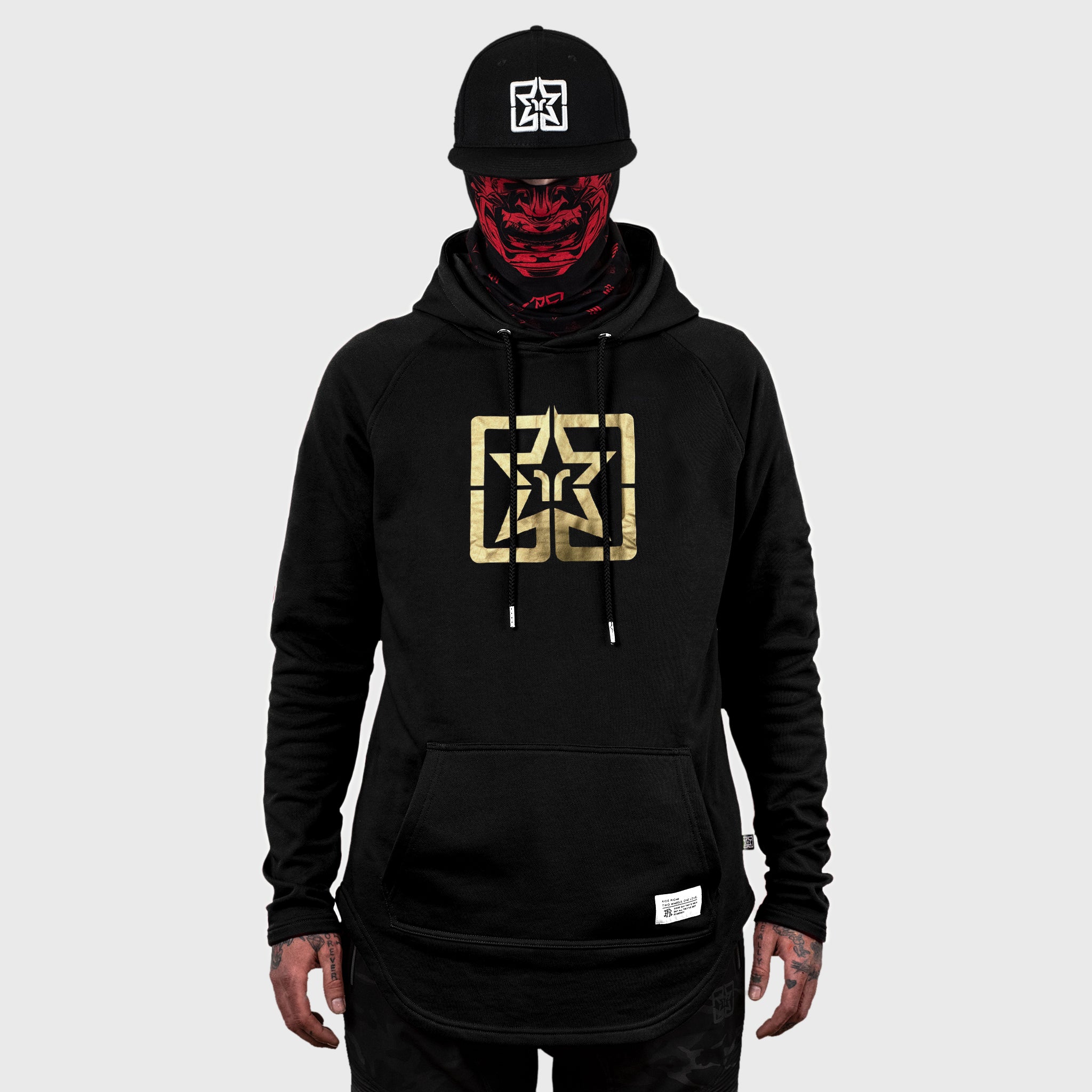 [Pre-Sale // Backorder] Ride Rich Emblem Scoop Pullover Hoodie {Gold on Black}