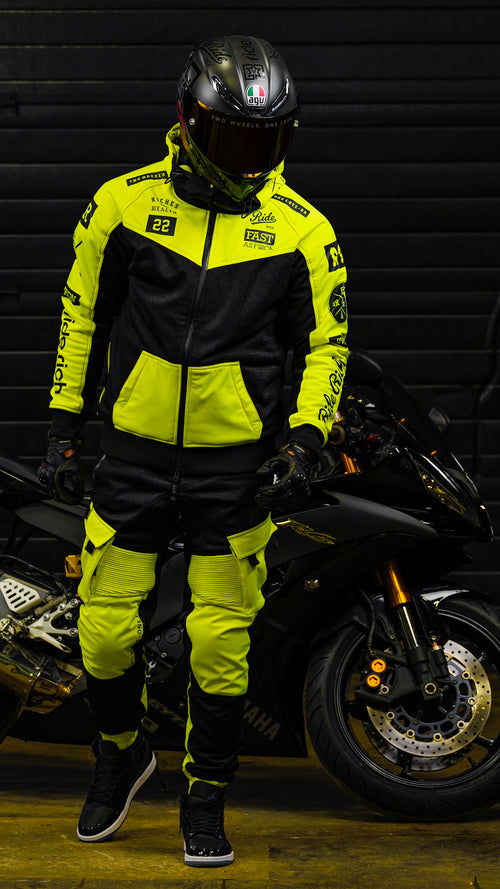 Regency™ V2.Flow™ Mesh Armoured Motorcycle Jacket {RR GP/Hyper Yellow}