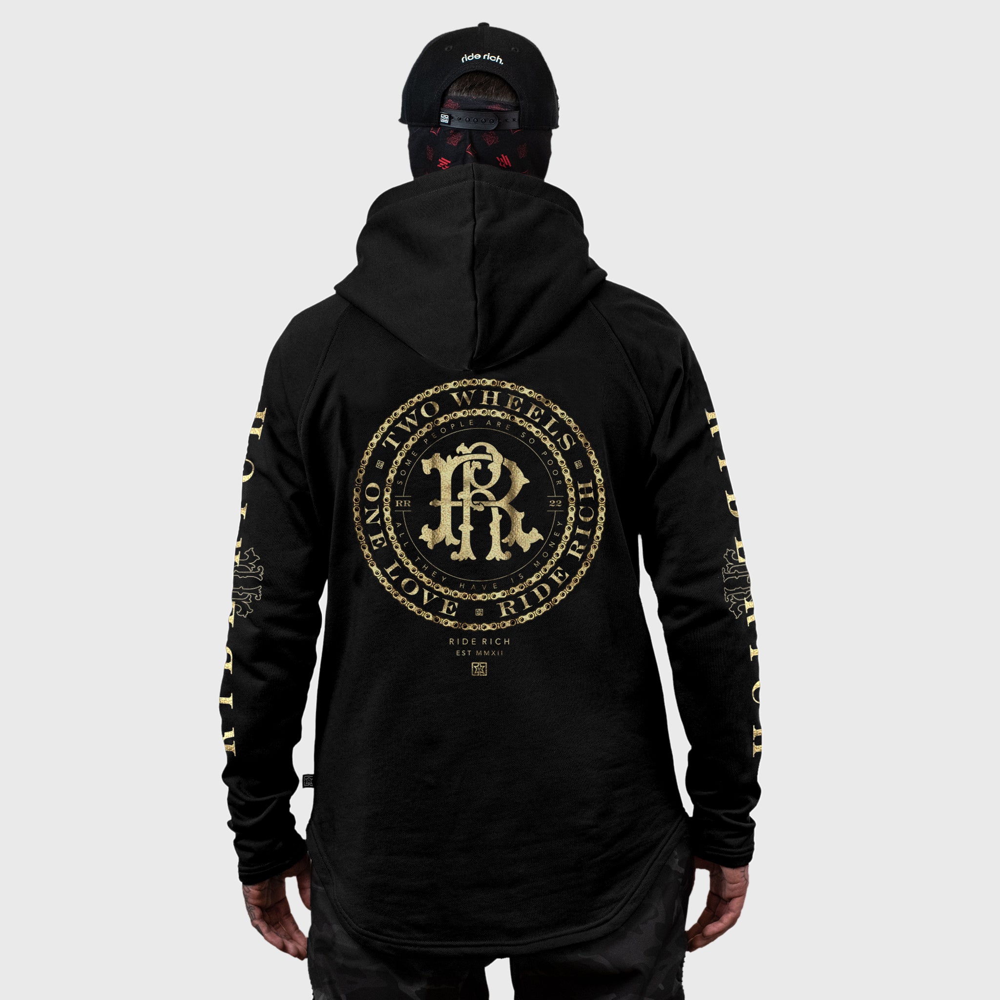 [Pre-Sale // Backorder] RR Filigree & Chains Scoop Pullover Hoodie {Gold on Black}