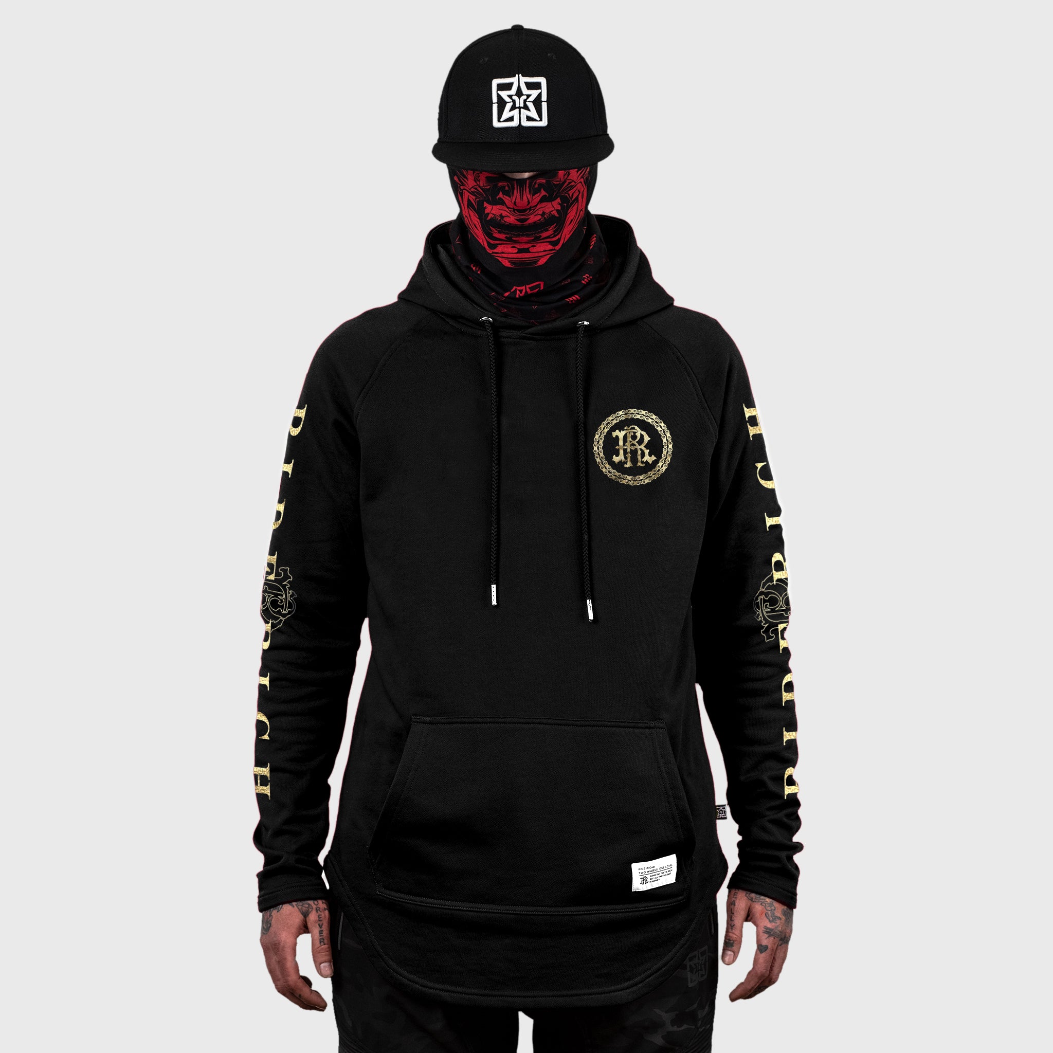 [Pre-Sale // Backorder] RR Filigree & Chains Scoop Pullover Hoodie {Gold on Black}