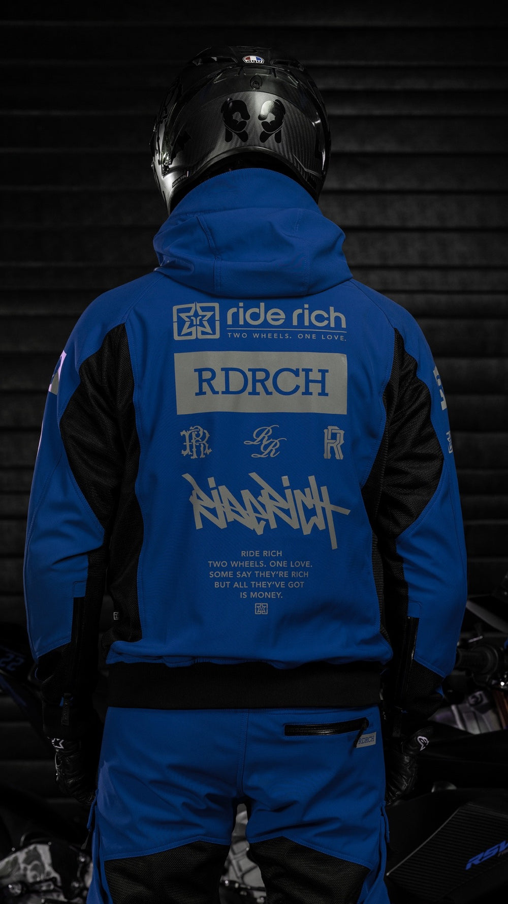 Regency™ V2.Flow™ Mesh Armoured Hooded Jacket {RR GP/Blue}