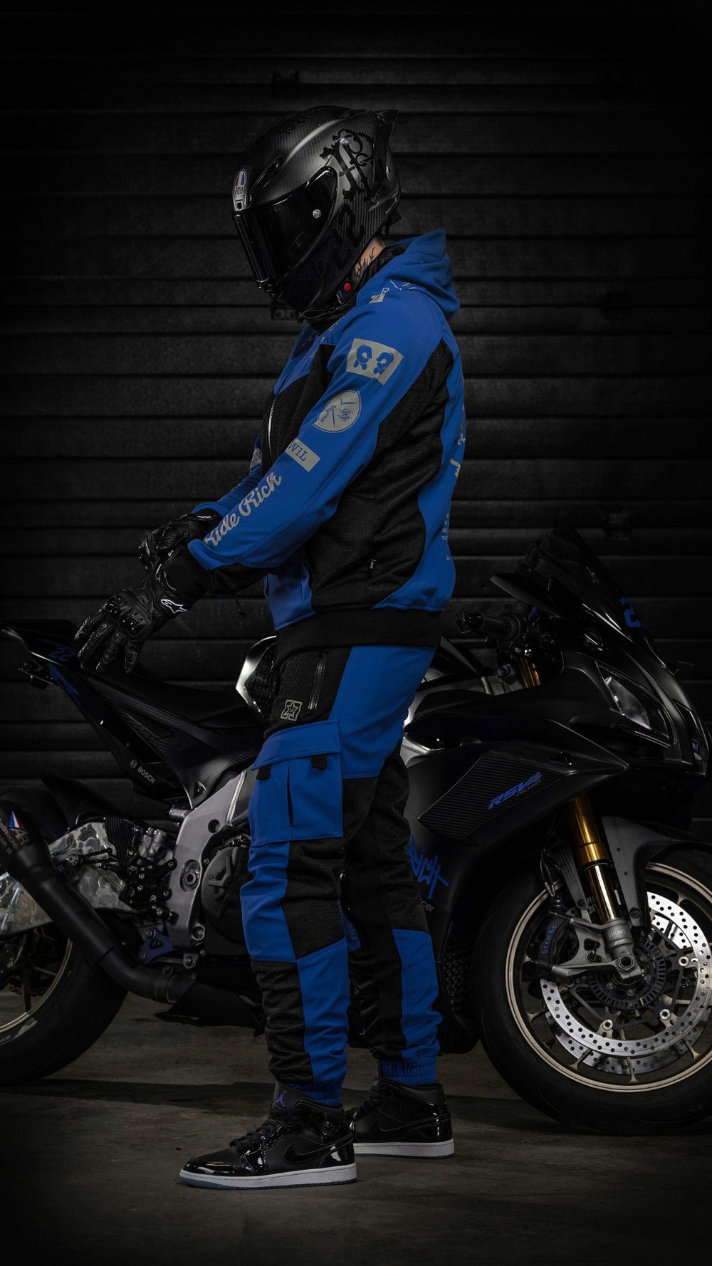 Regency™ V2.Flow™ Mesh Armoured Hooded Jacket {RR GP/Blue}
