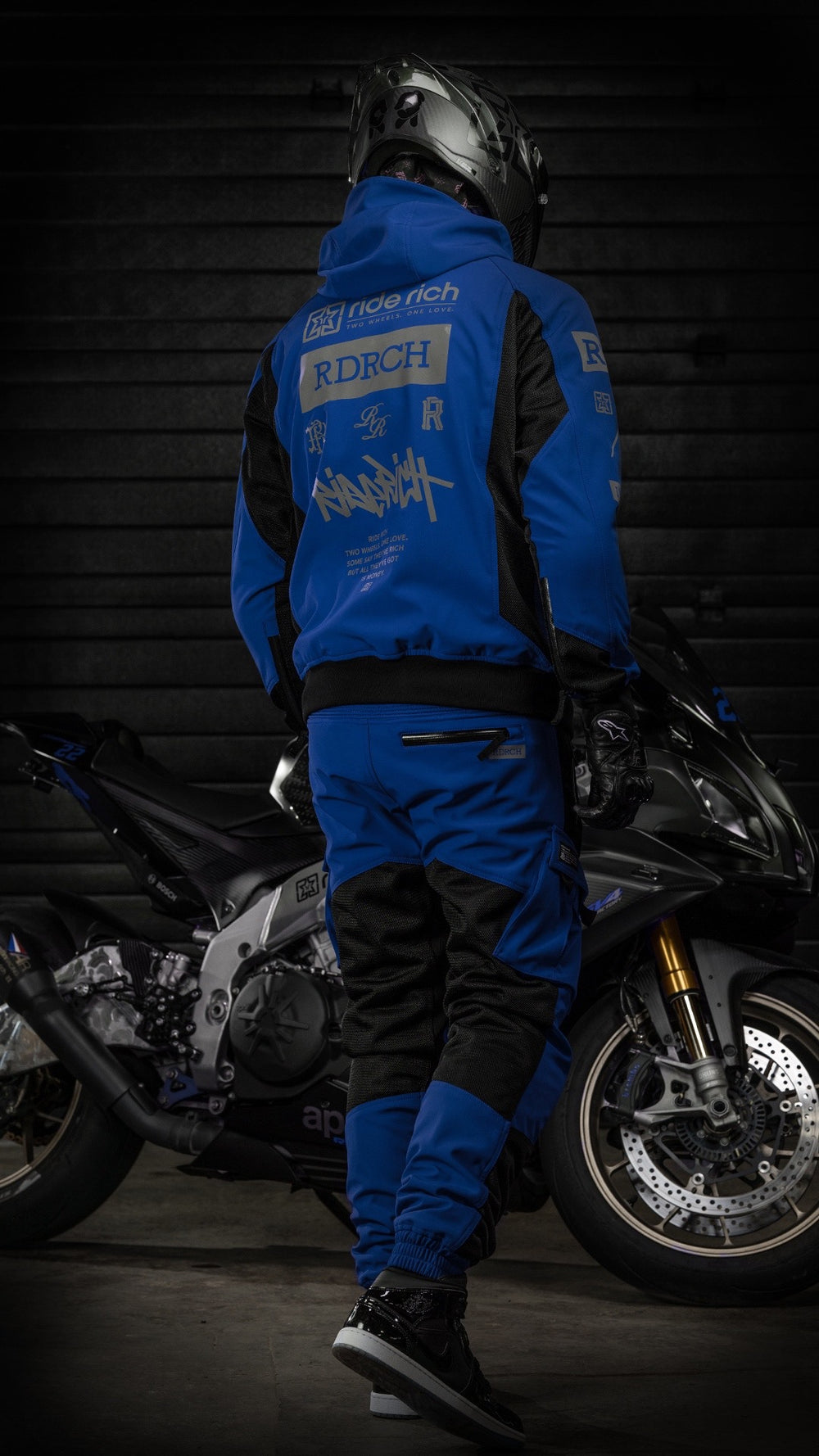 Regency™ V2.Flow™ Mesh Armoured Hooded Jacket {RR GP/Blue}