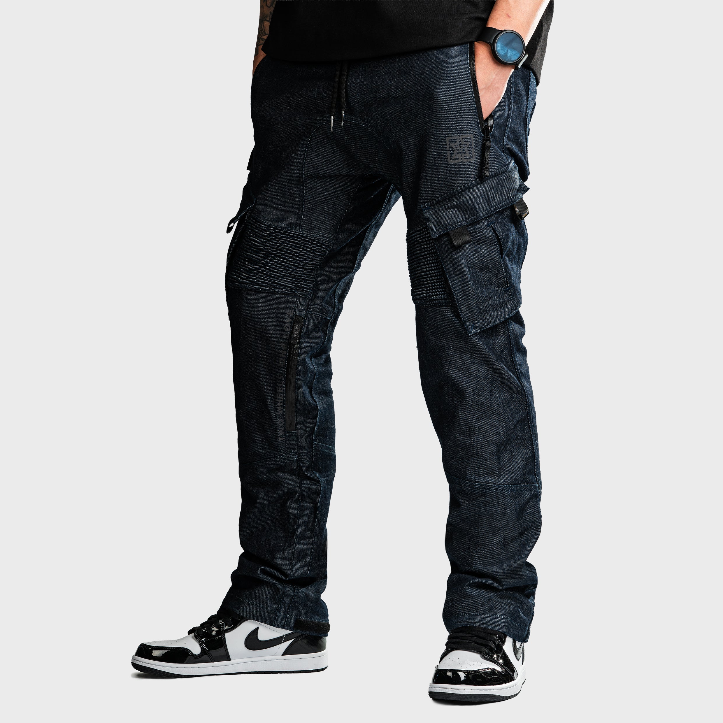 Unit 16™ Armoured Denim Cargo Motorcycle Pants {Raw Indigo)