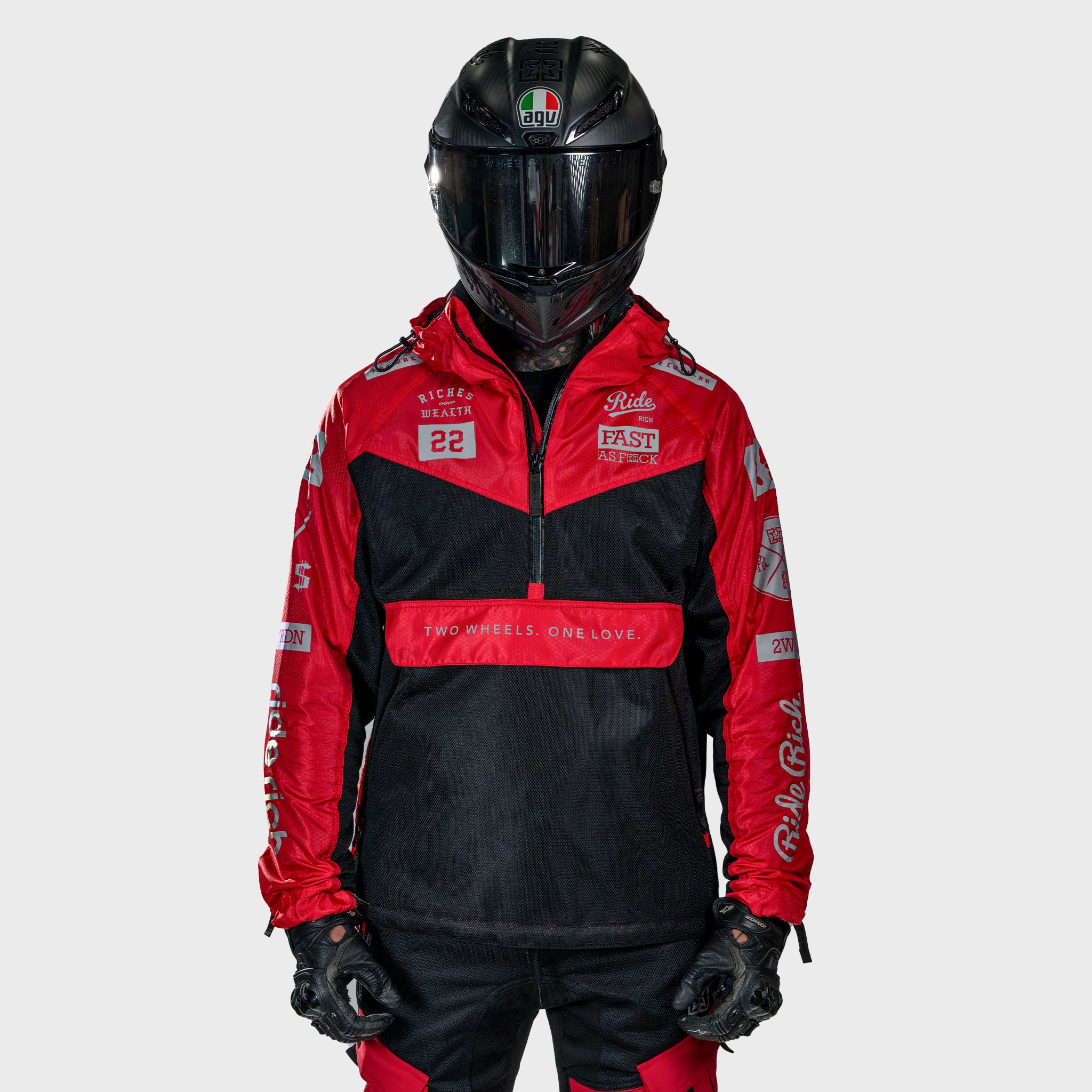 Concord™ V2.Flow™ Mesh Armoured Anorak Jacket {RR GP/Red}