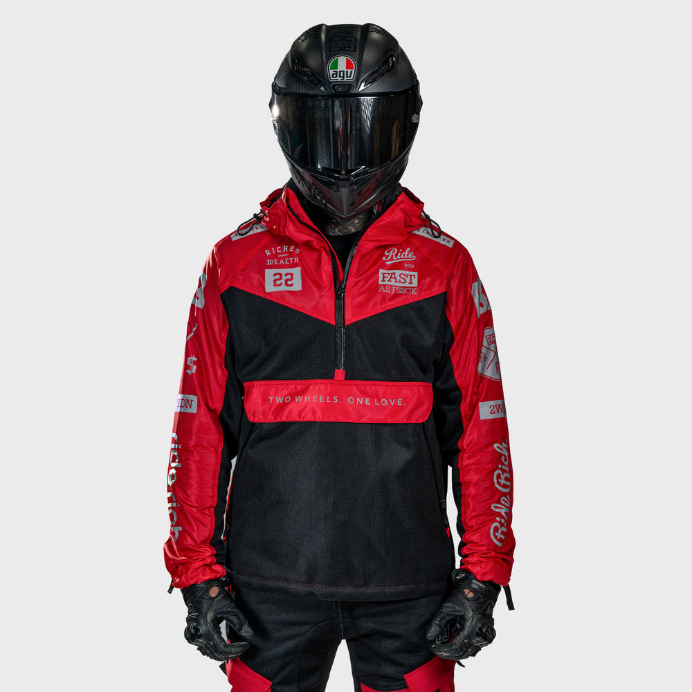 Concord™ V2.Flow™ Mesh Armoured Anorak Jacket {RR GP/Red}