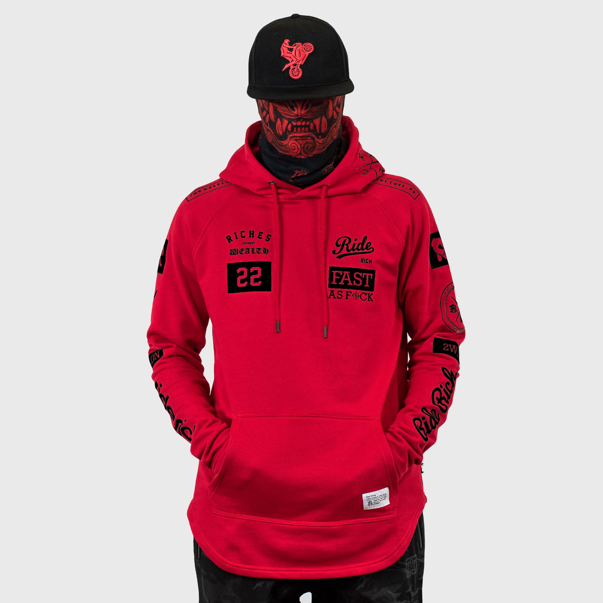 [Pre-Sale // Backorder] RR GP Scoop Pullover Hoodie {Black on Red}