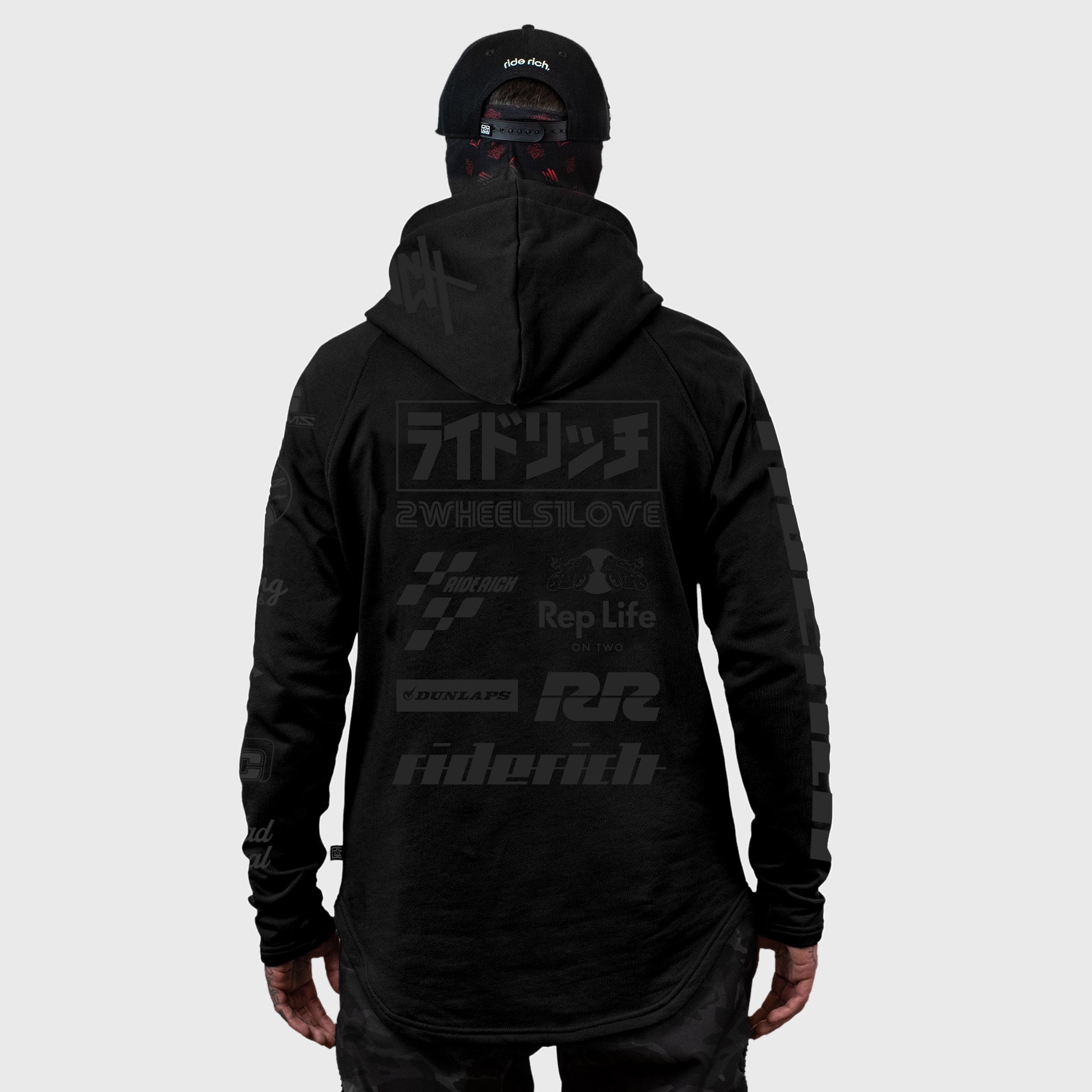 [Pre-Sale // Backorder] RR Racing Scoop Pullover Hoodie {Black on Black}