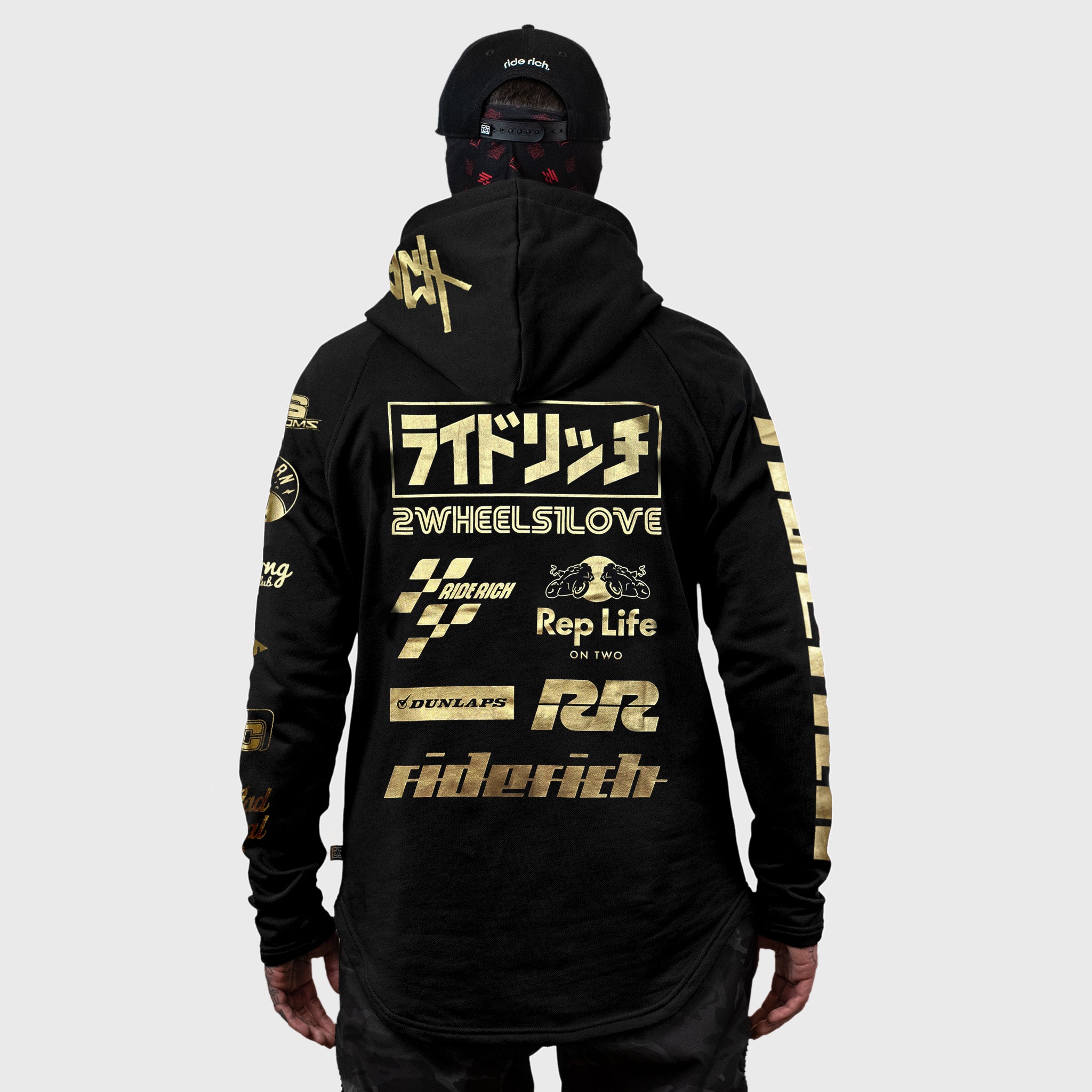 [Pre-Sale // Backorder] RR Racing Scoop Pullover Hoodie {Gold on Black}