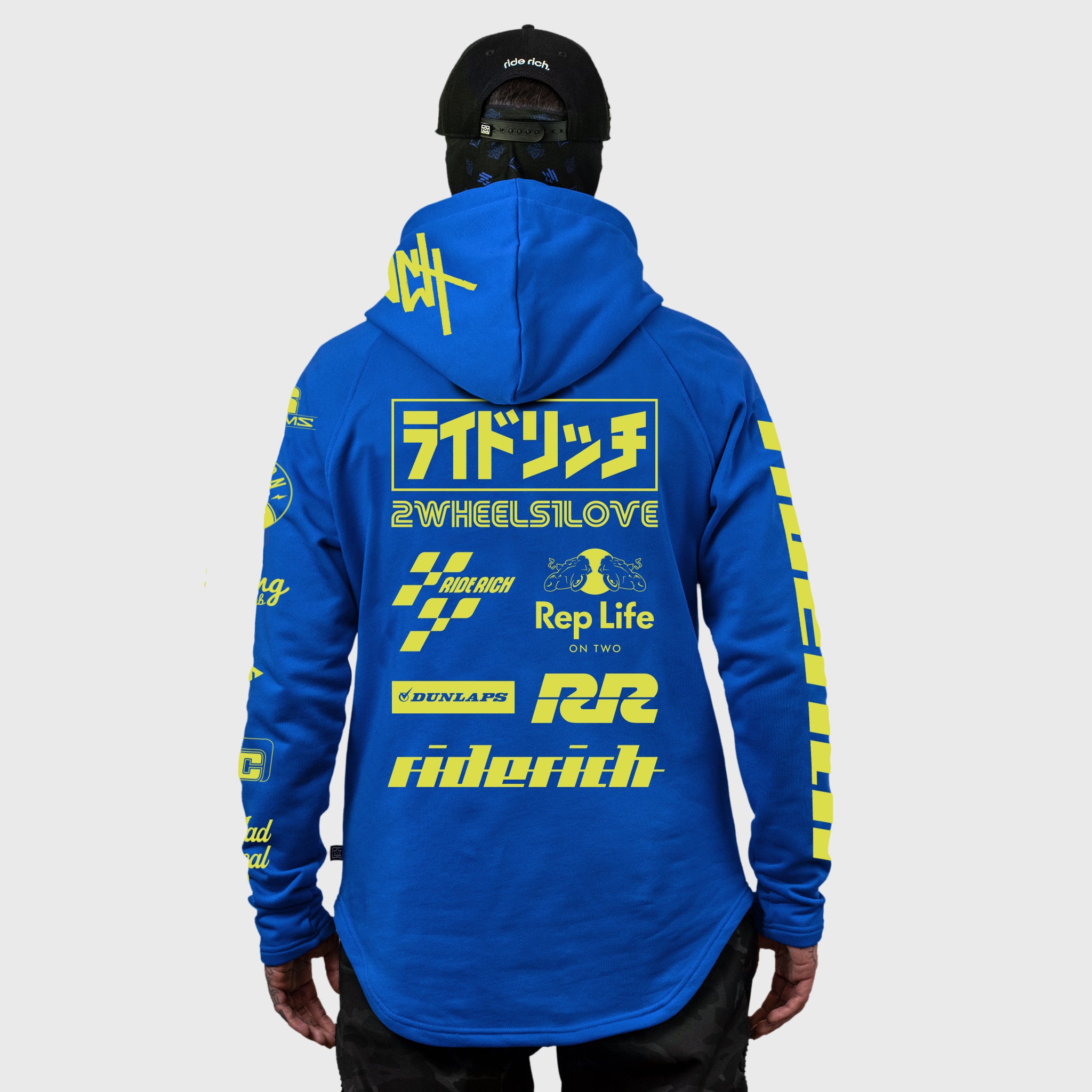 RR Racing Scoop Pullover Hoodie {Yellow on Blue}