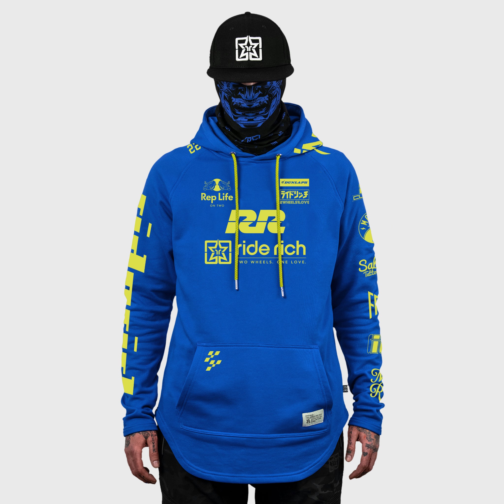 [Pre-Sale // Backorder] RR Racing Scoop Pullover Hoodie {Yellow on Blue}