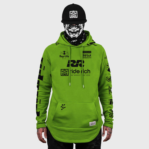 RR Racing Scoop Pullover Hoodie {Black on Lime Green 2.0}