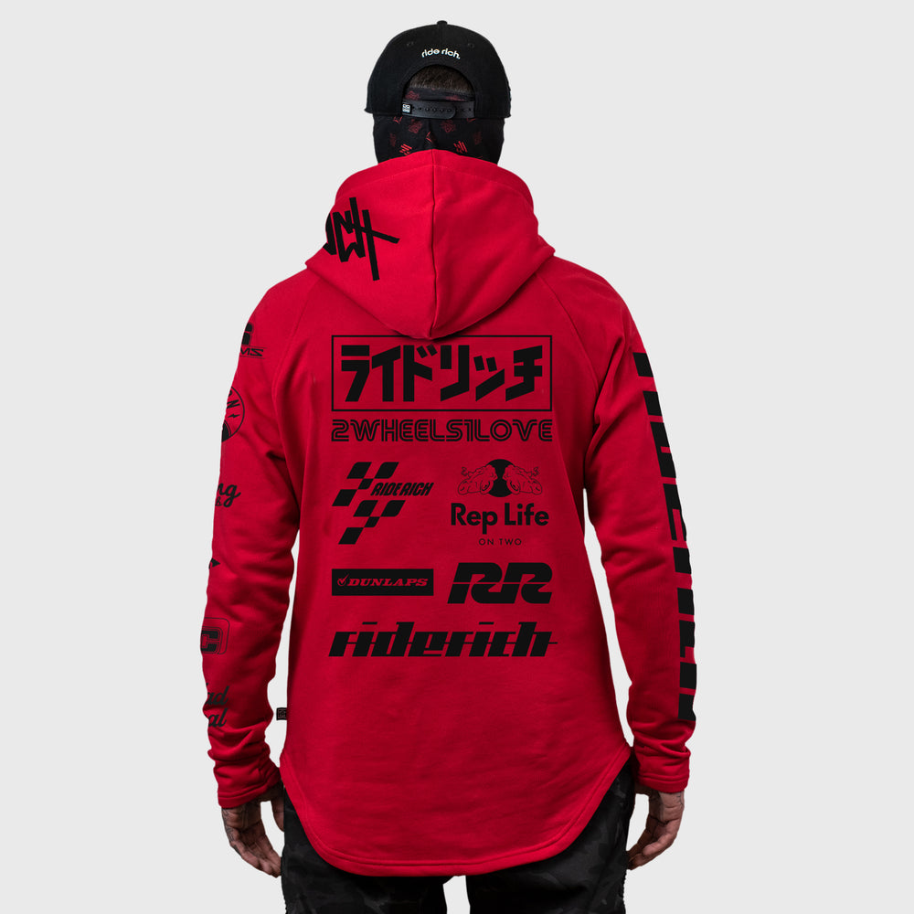 RR Racing Scoop Pullover Hoodie {Black on Red 2.0}