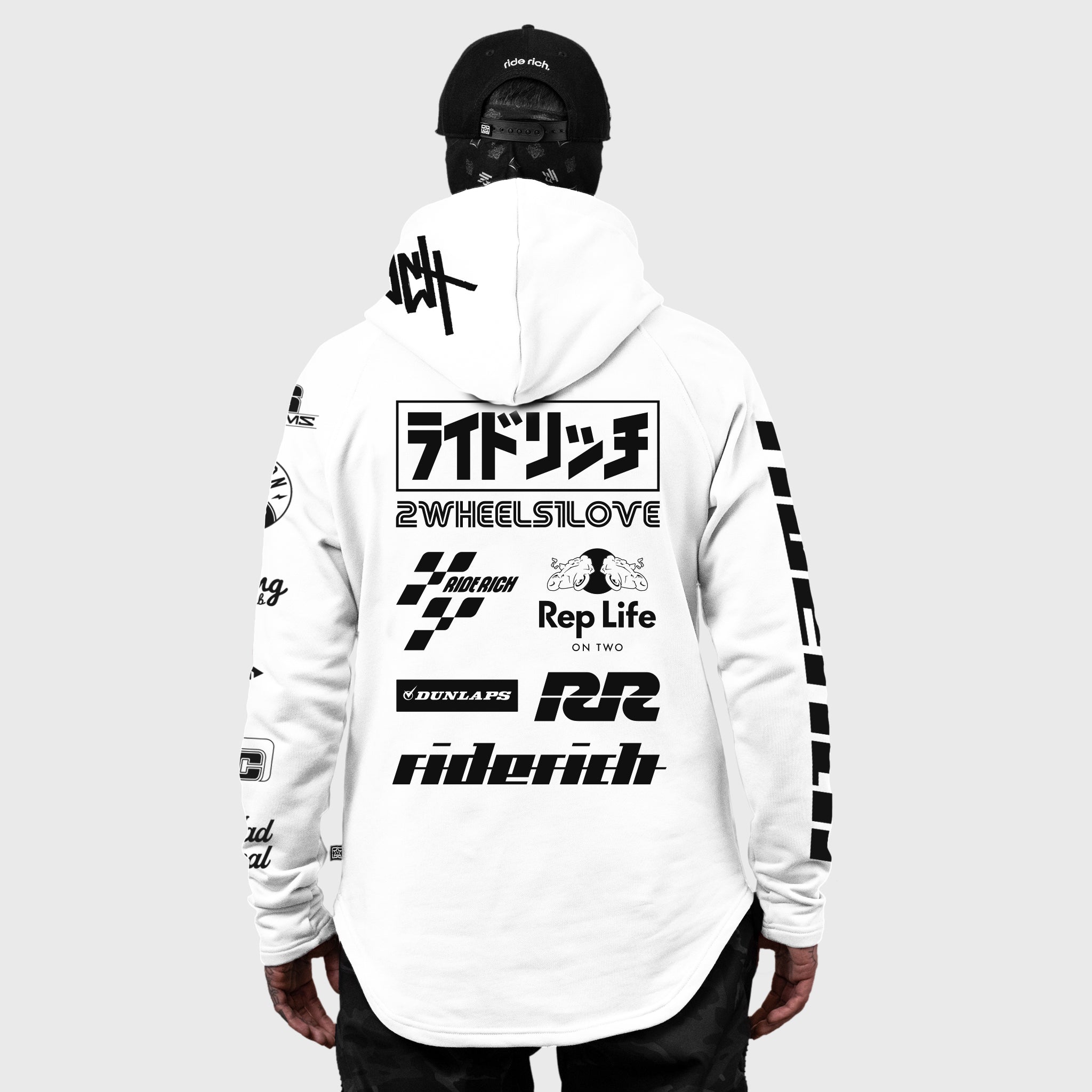 RR Racing Scoop Pullover Hoodie {Black on White 2.0}