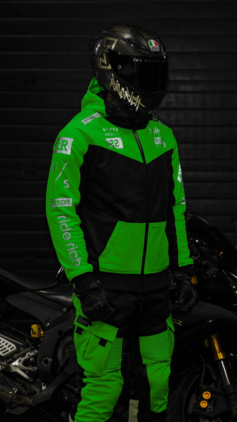 Regency™ V2.Flow™ Mesh Armoured Hooded Jacket {RR GP/Green}