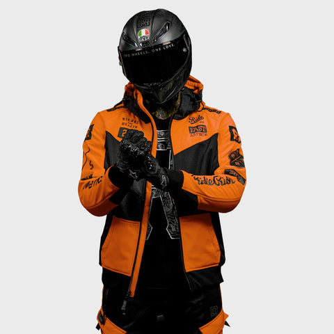 Regency™ V2.Flow™ Mesh Armoured Hooded Jacket {RR GP/Orange}