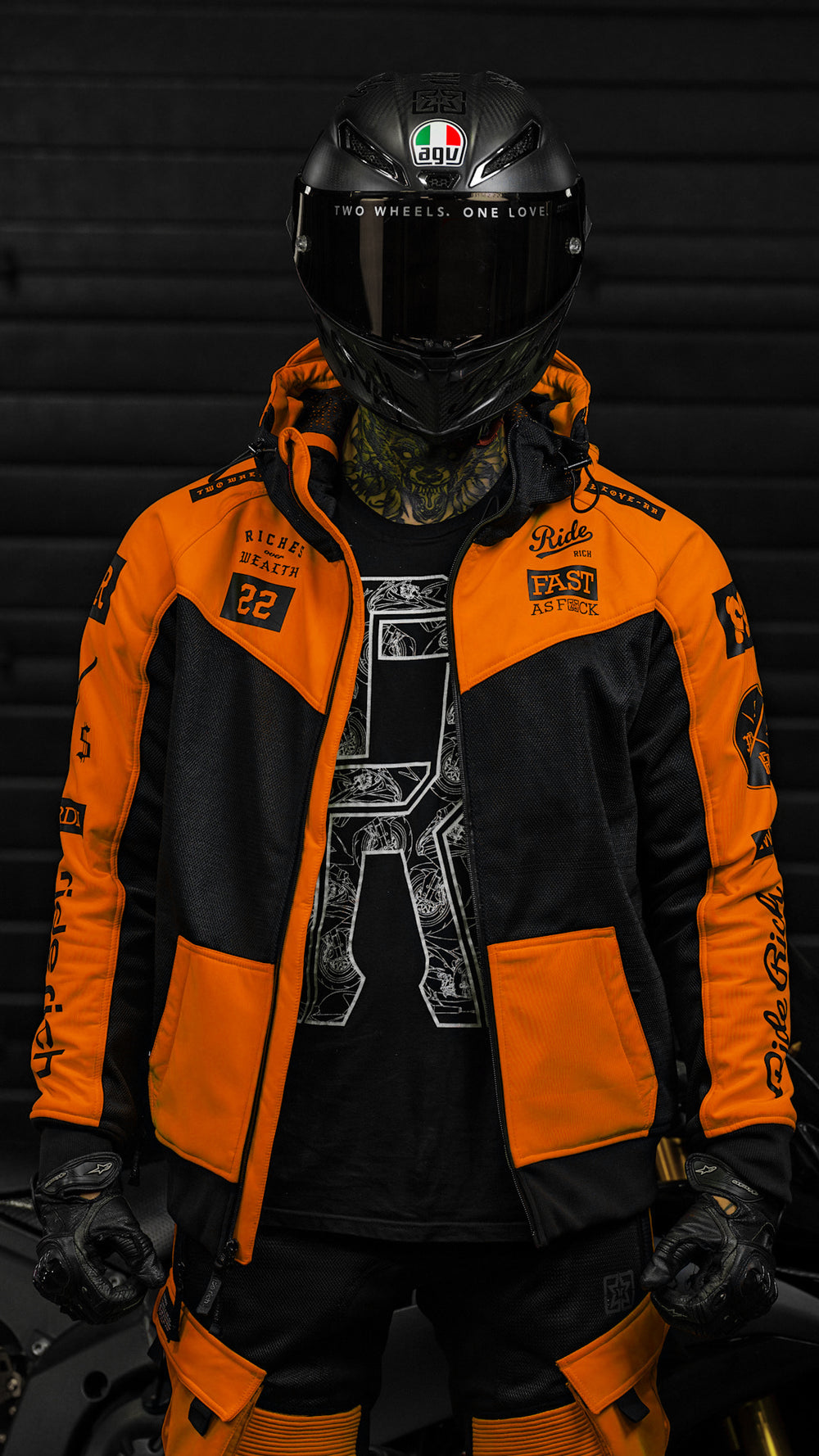 Regency™ V2.Flow™ Mesh Armoured Hooded Jacket {RR GP/Orange}