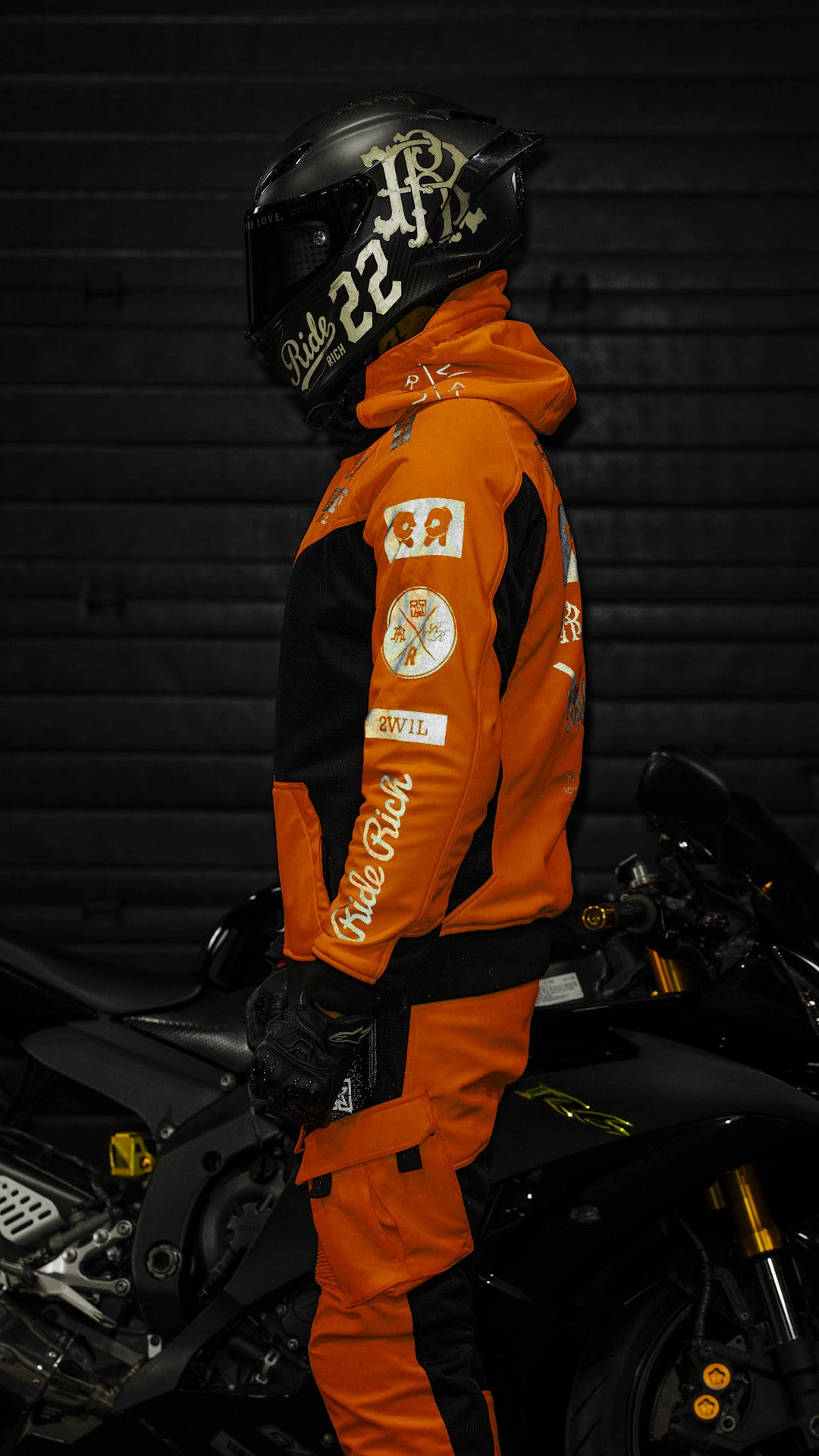 Regency™ V2.Flow™ Mesh Armoured Hooded Jacket {RR GP/Orange}