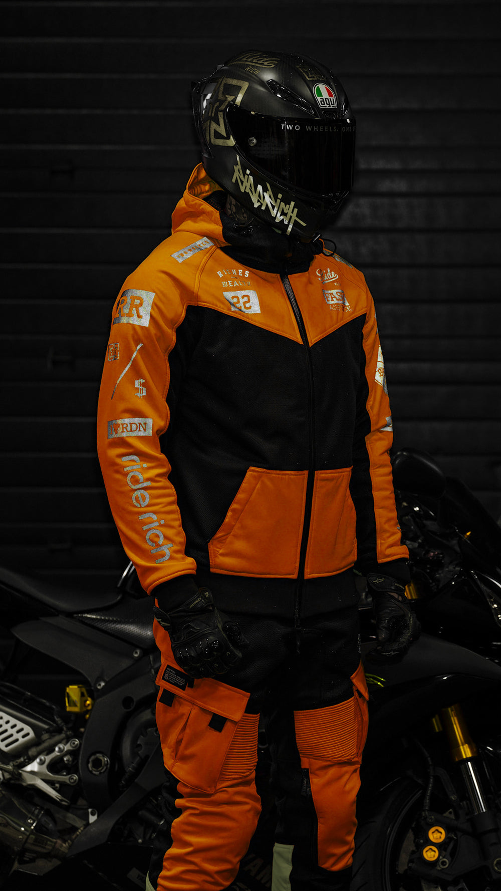 Regency™ V2.Flow™ Mesh Armoured Hooded Jacket {RR GP/Orange}