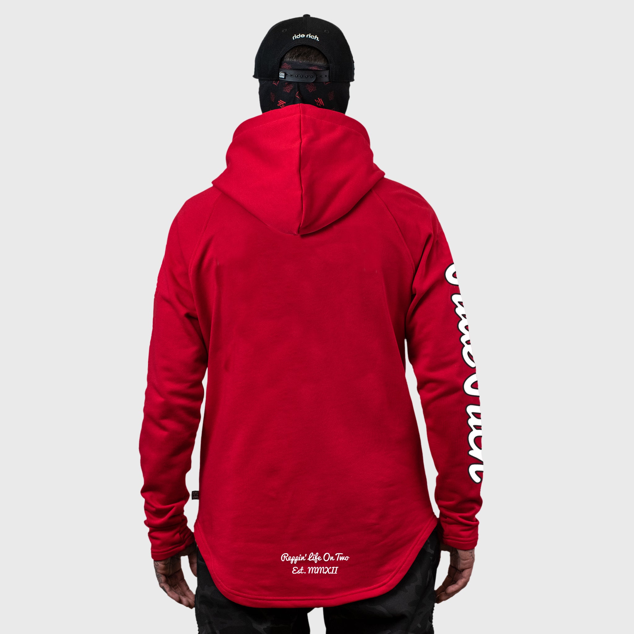 Rep Life On Two Scoop Pullover Hoodie {White on Red}