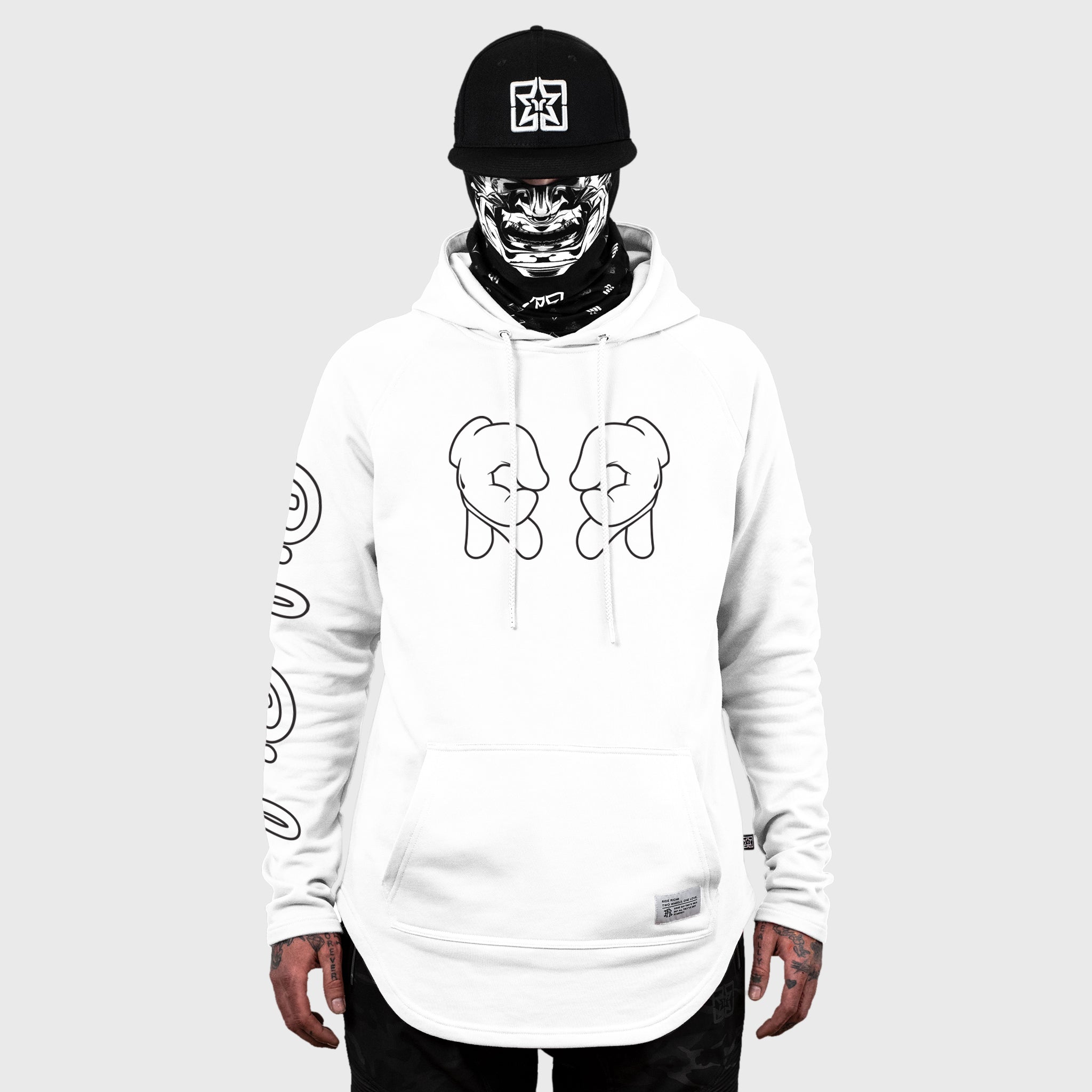 Rep Life On Two {Outline} Scoop Pullover Hoodie {Black on White}