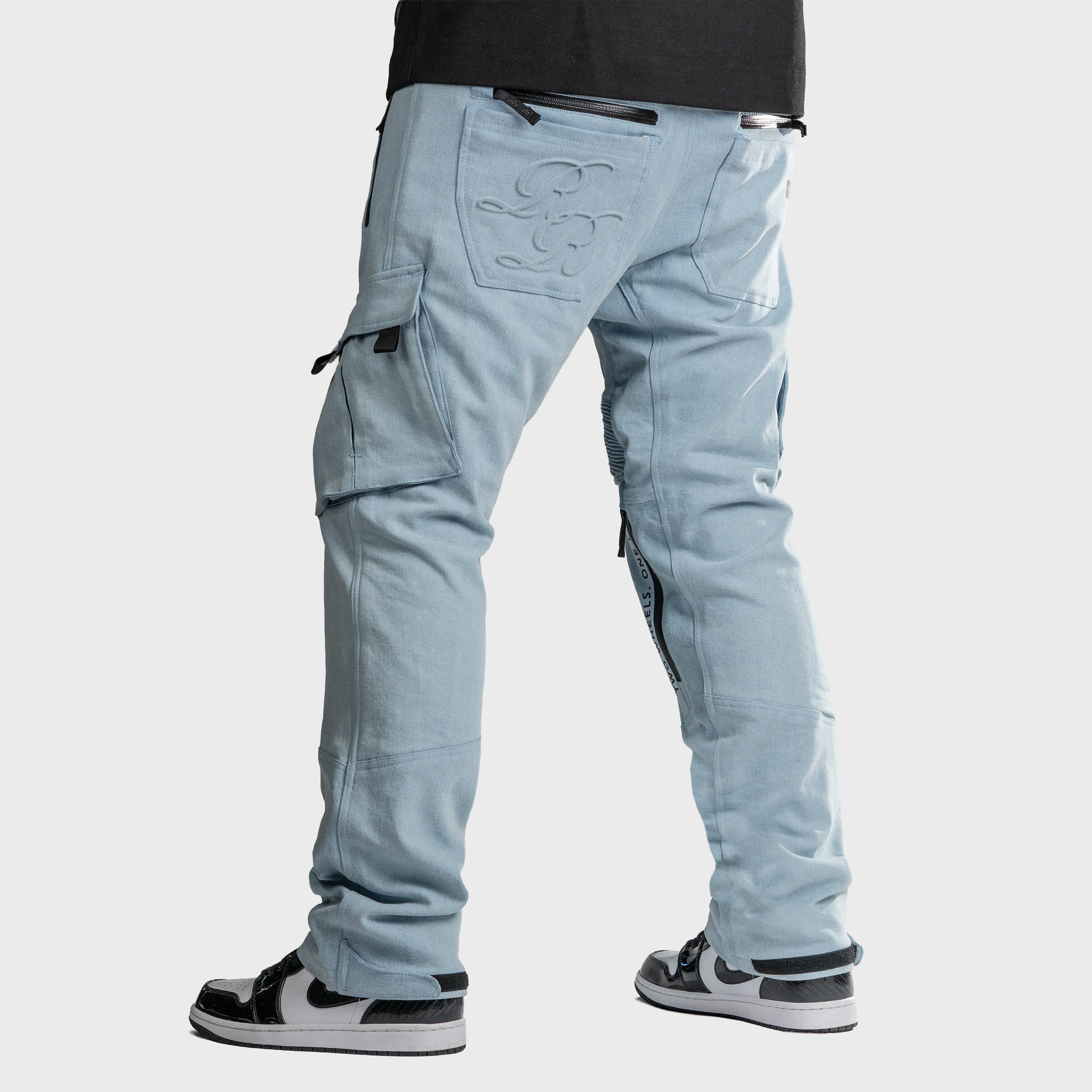 Unit 16™ Armoured Denim Cargo Motorcycle Pants {Soft Sky}