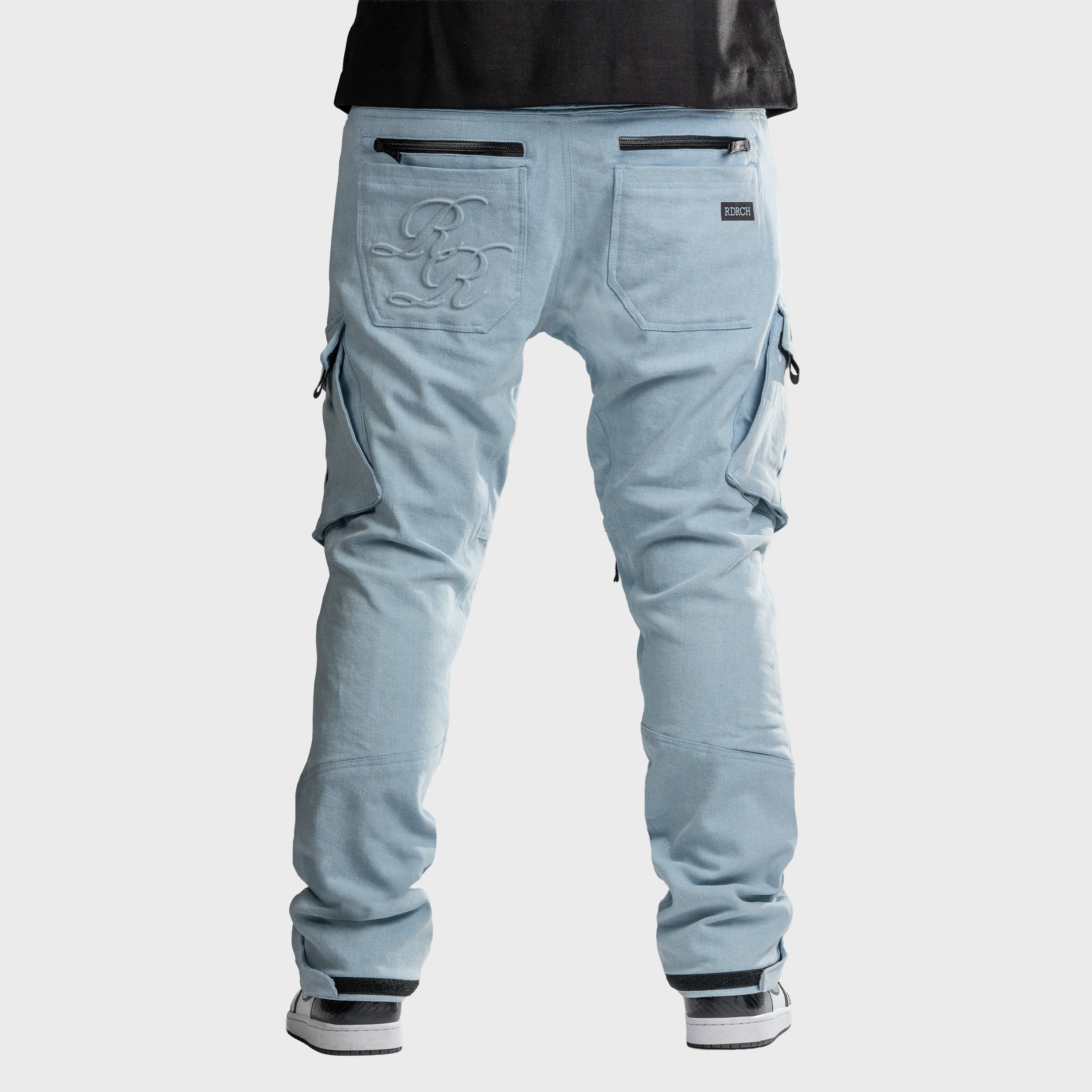 Unit 16™ Armoured Denim Cargo Motorcycle Pants {Soft Sky}