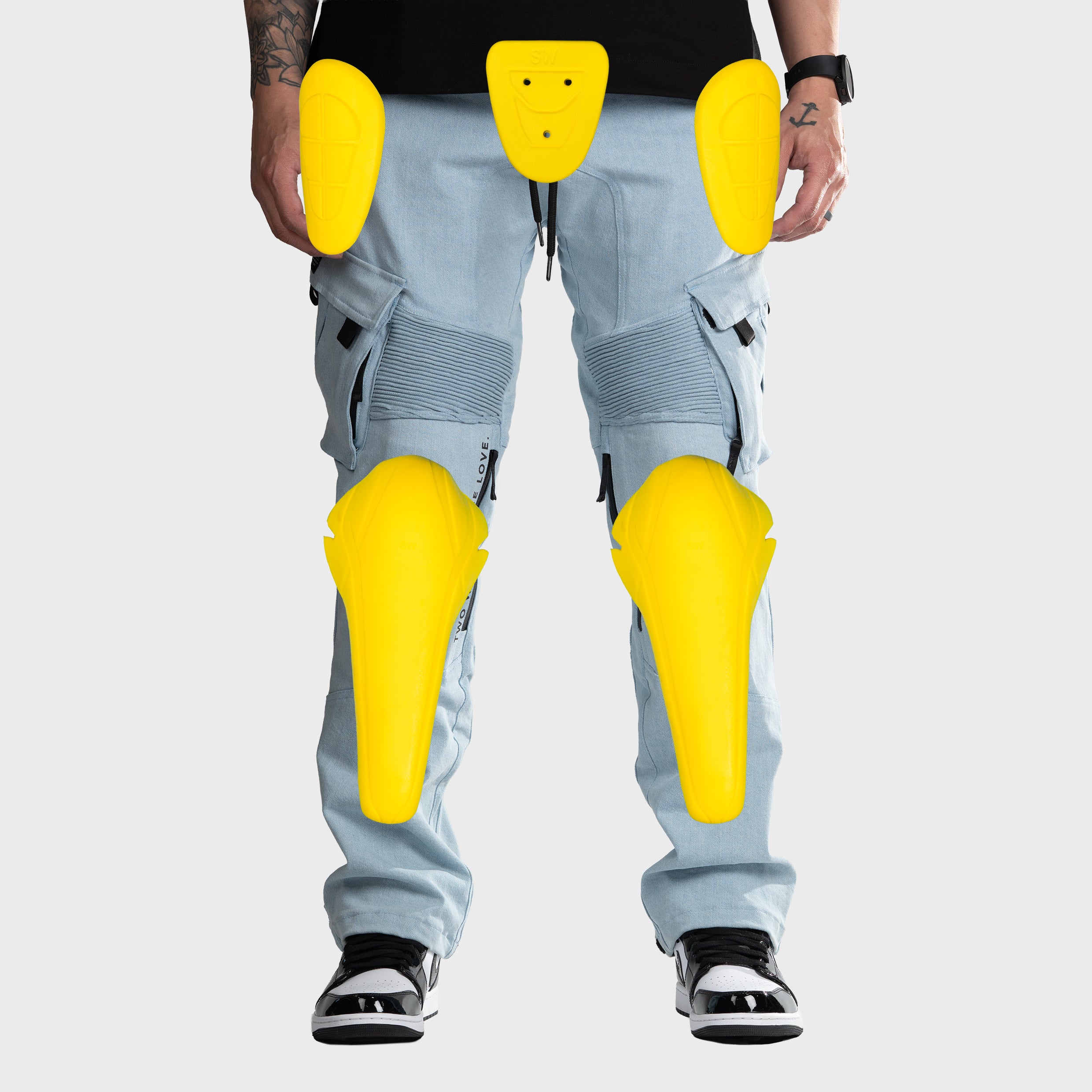 Unit 16™ Armoured Denim Cargo Motorcycle Pants {Soft Sky}