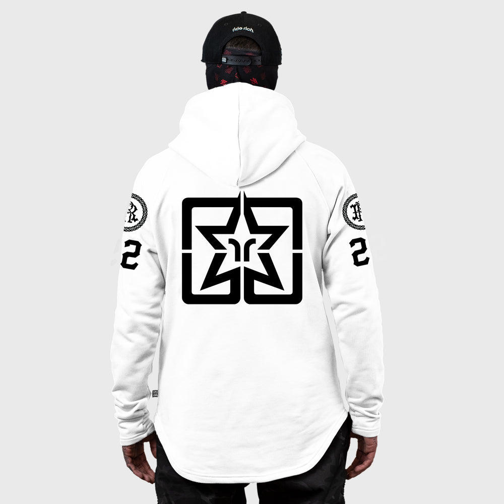 RR Squad Scoop Pullover Hoodie {Black on White}