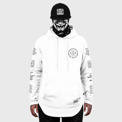 The Motto Scoop Pullover Hoodie {Black on White}