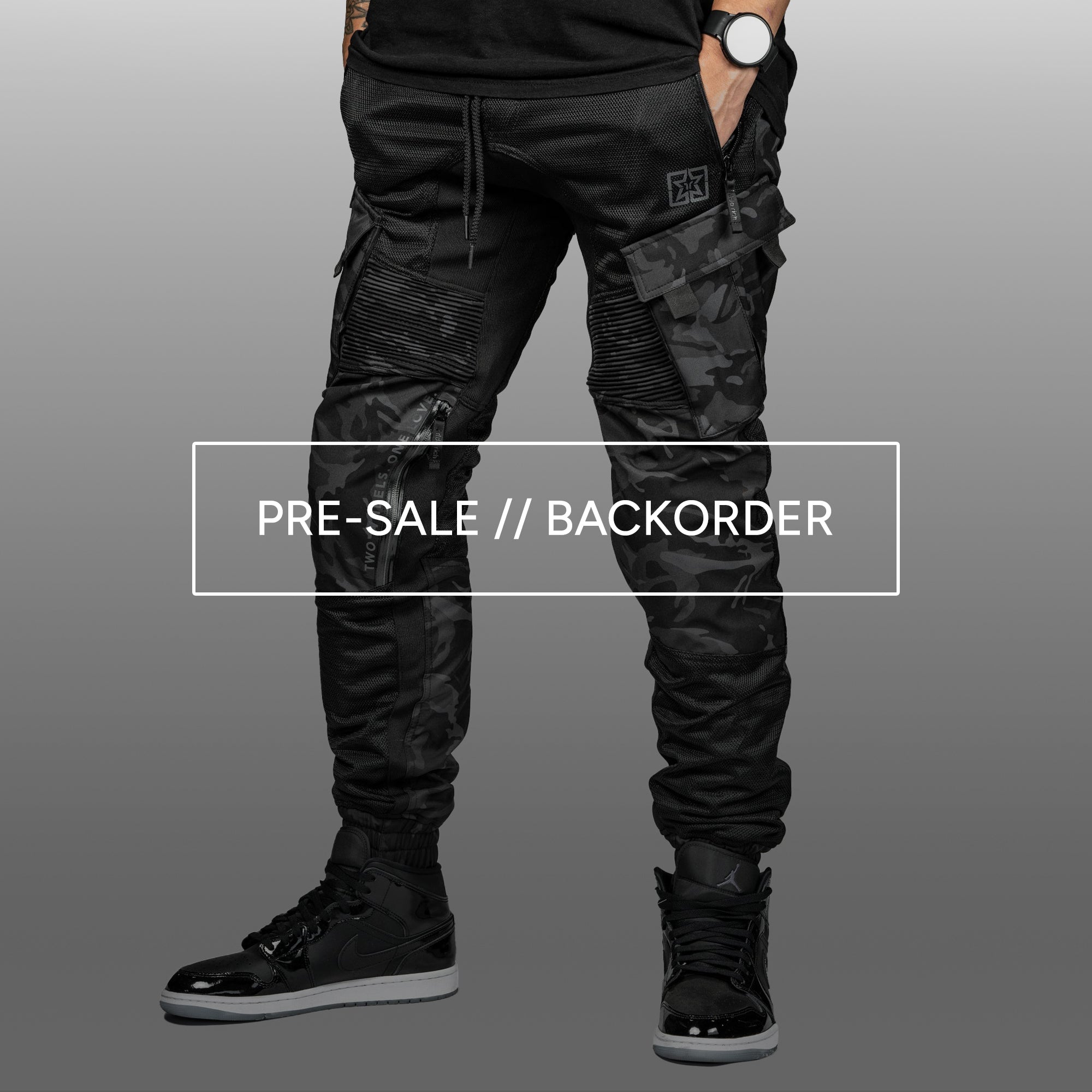 [Pre-Sale // Backorder] Unit 16™ V2.Flow™ Mesh Armoured Cargo Motorcyle Joggers {Black Camo}