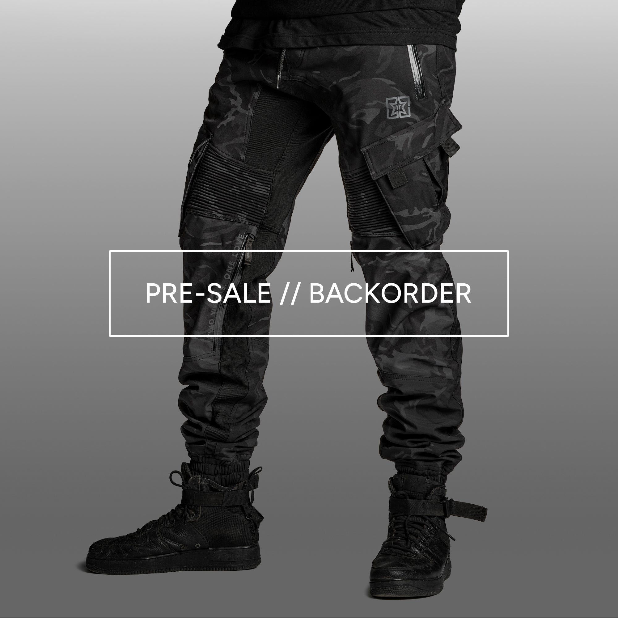 [Pre-Sale // Backorder] Unit 16™ Armoured Softshell Cargo Motorcycle Joggers {Black Camo}
