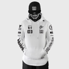 Branded V2 Scoop Pullover Hoodie {Black on White}