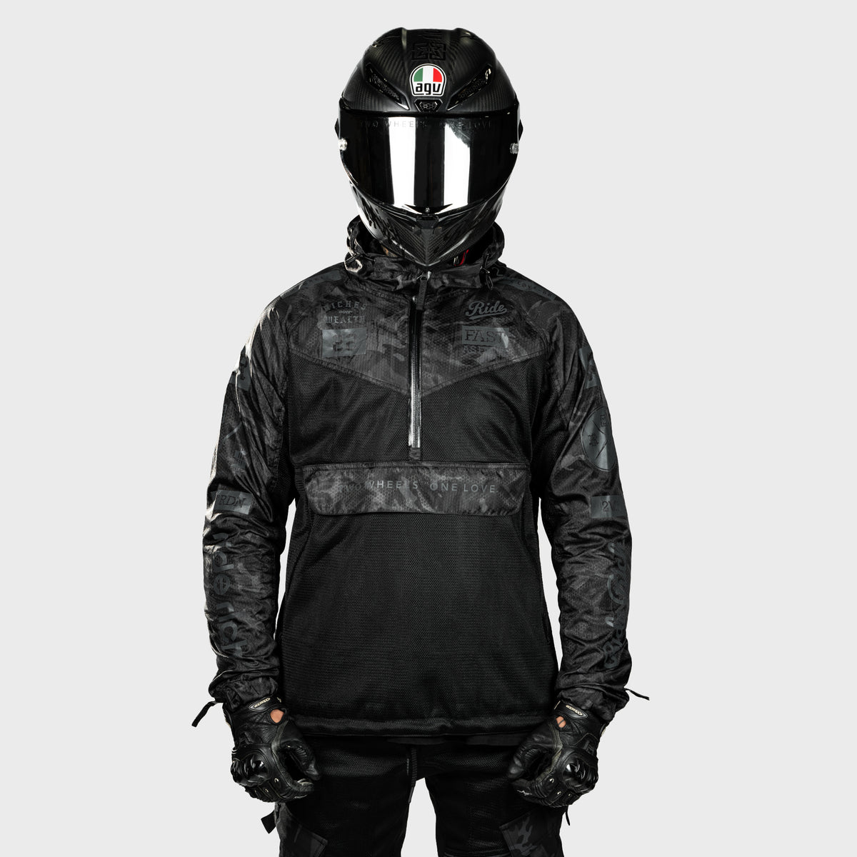 Concord™ V2.Flow™ Mesh Armoured Anorak Motorcycle Jacket {RR GP/Black
