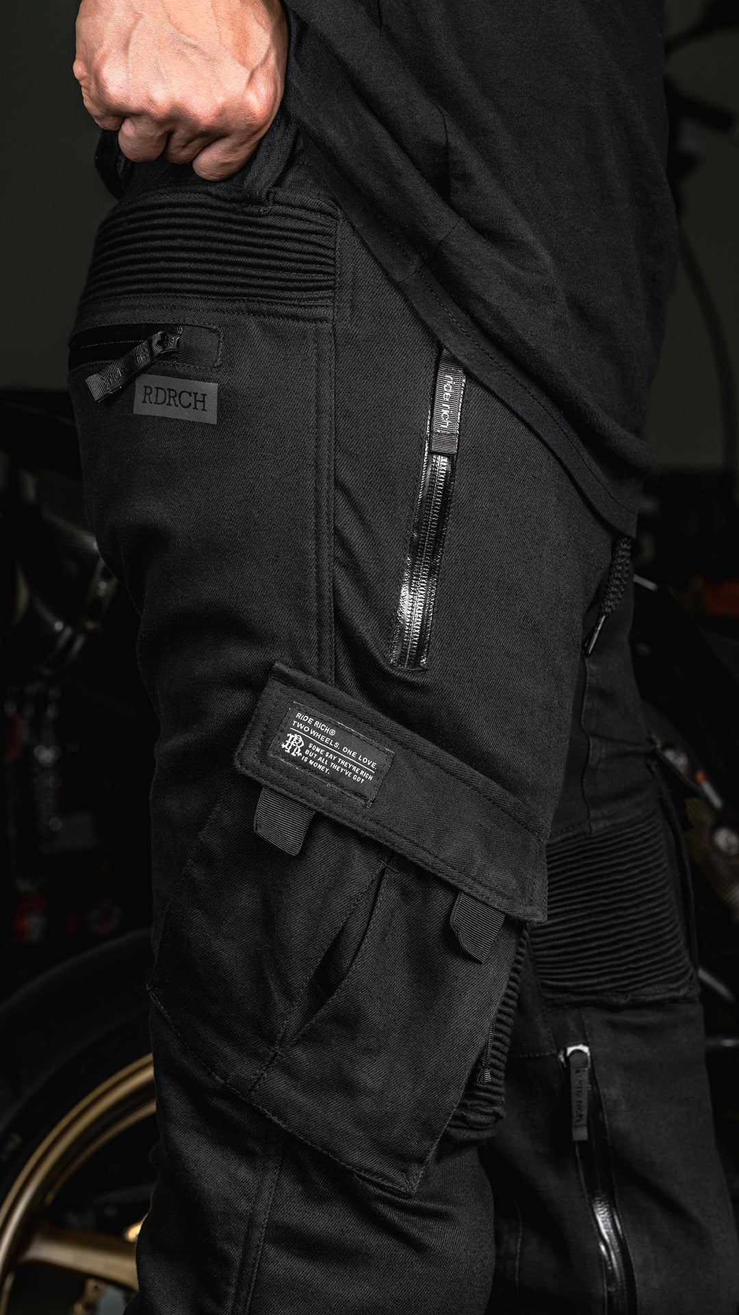 【WOOHWA】CARGO BIKER DENIM JK Warren Cargo Motorcycle Riding Jeans - Merlin Bike Gear