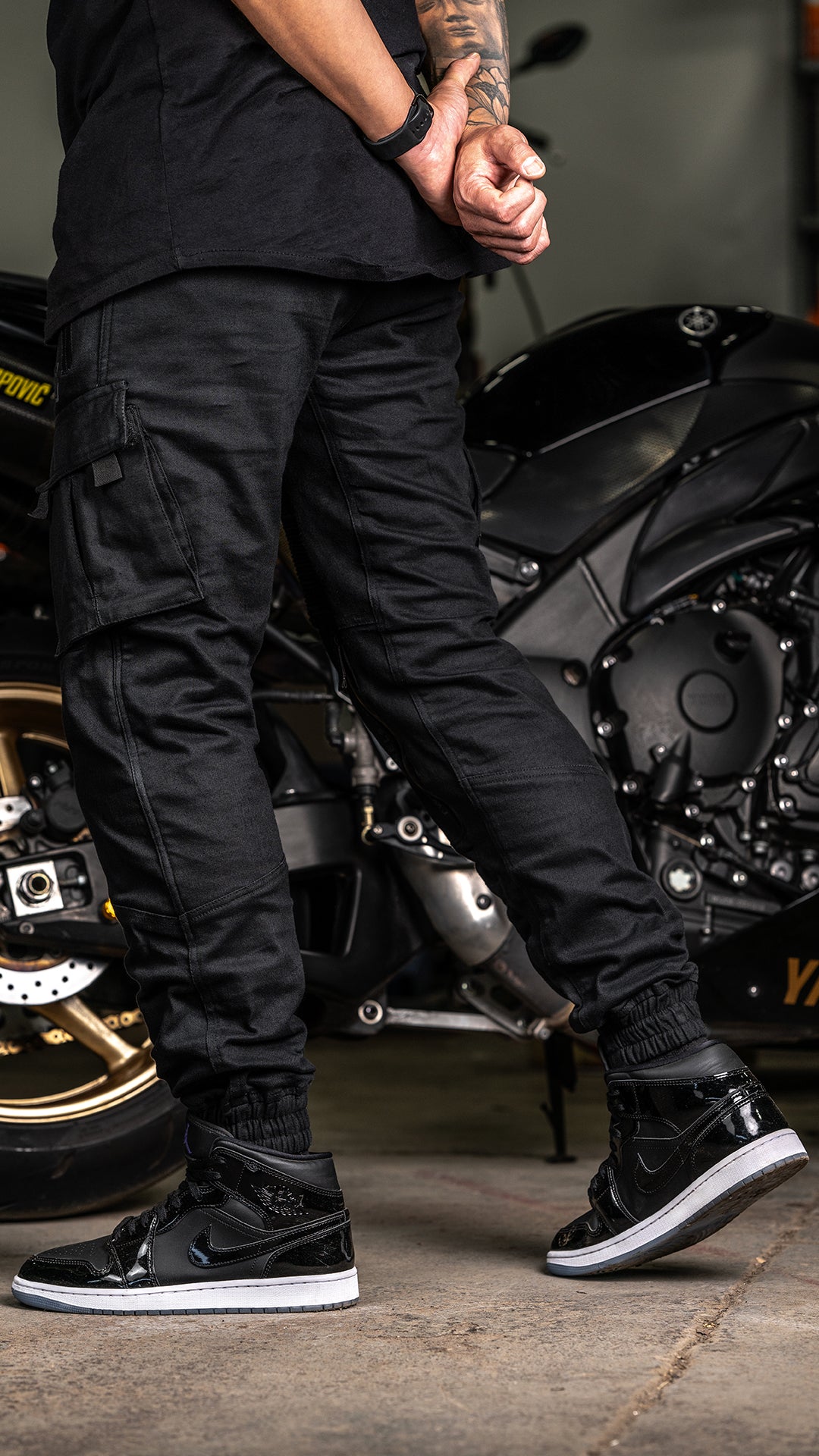 Pantalón con protecciones Cargo Rider Style CE Moto - Black 