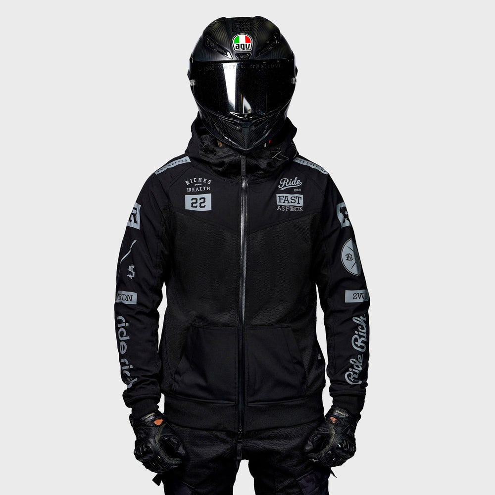 Regency™ V2.Flow™ Mesh Armoured Hooded Jacket {RR GP/Black}