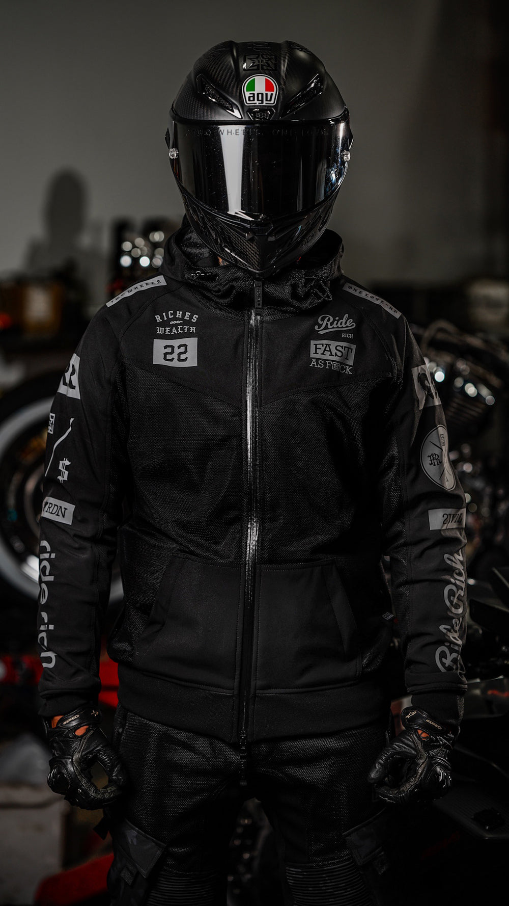 Regency™ V2.Flow™ Mesh Armoured Hooded Jacket {RR GP/Black}