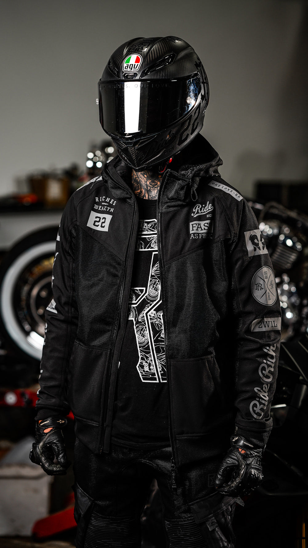 Regency™ V2.Flow™ Mesh Armoured Hooded Jacket {RR GP/Black}