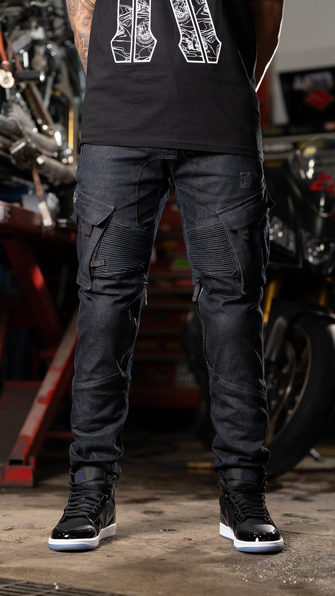 [Pre-Sale // Backorder] Unit 16™ Armoured Denim Cargo Joggers {Raw Indigo}