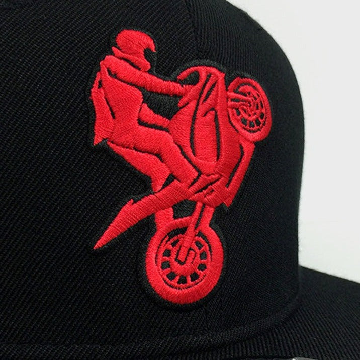 I Love Ridin Snapback {Red on Black}