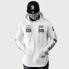 RR GP Scoop Pullover Hoodie {Black on White}