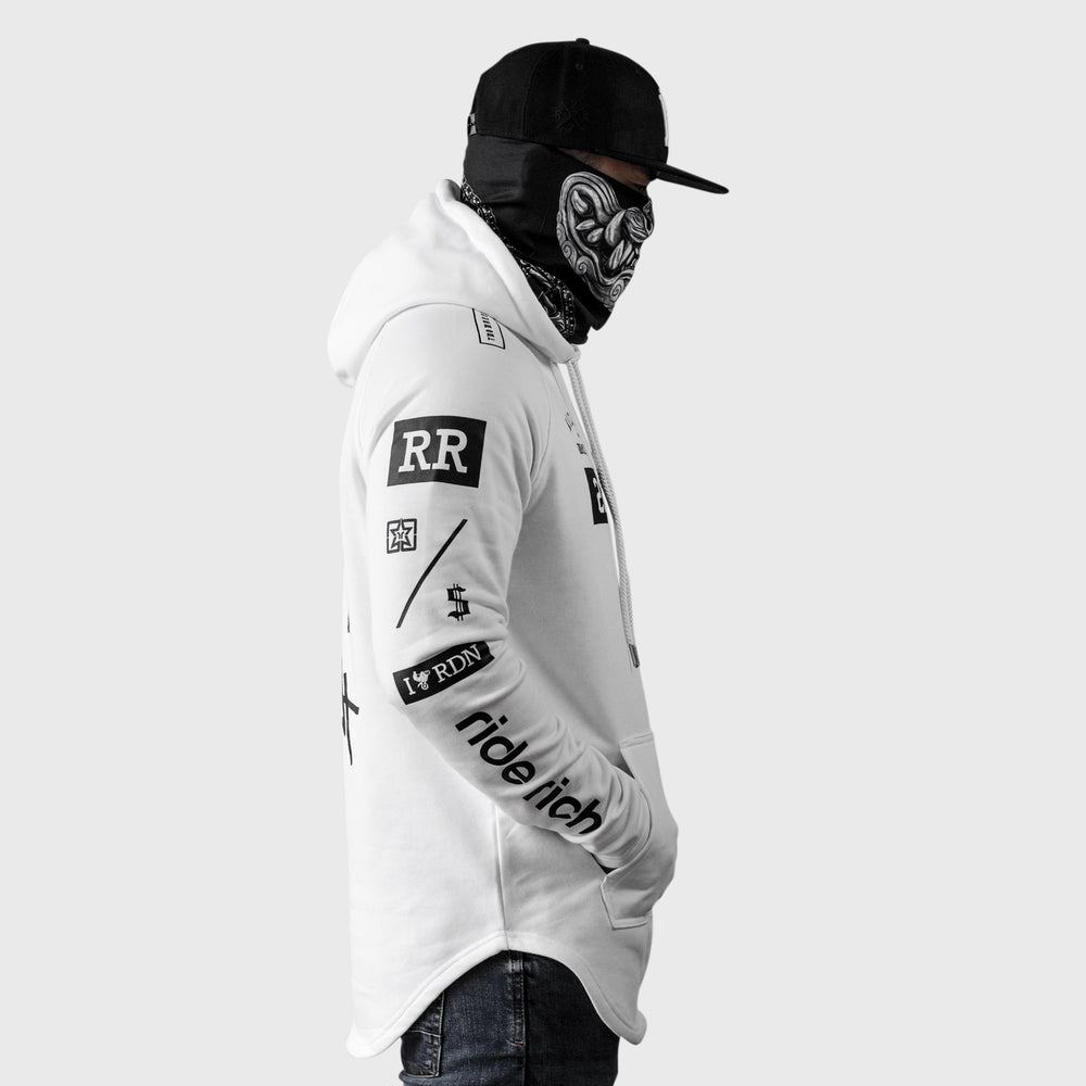 RR GP Scoop Pullover Hoodie {Black on White}