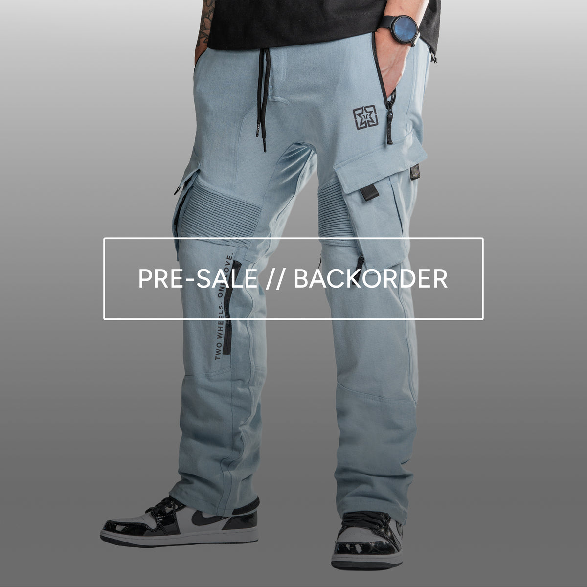 [Pre-Sale // Backorder] Unit 16™ Armoured Denim Cargo Motorcycle Pants {Soft Sky}