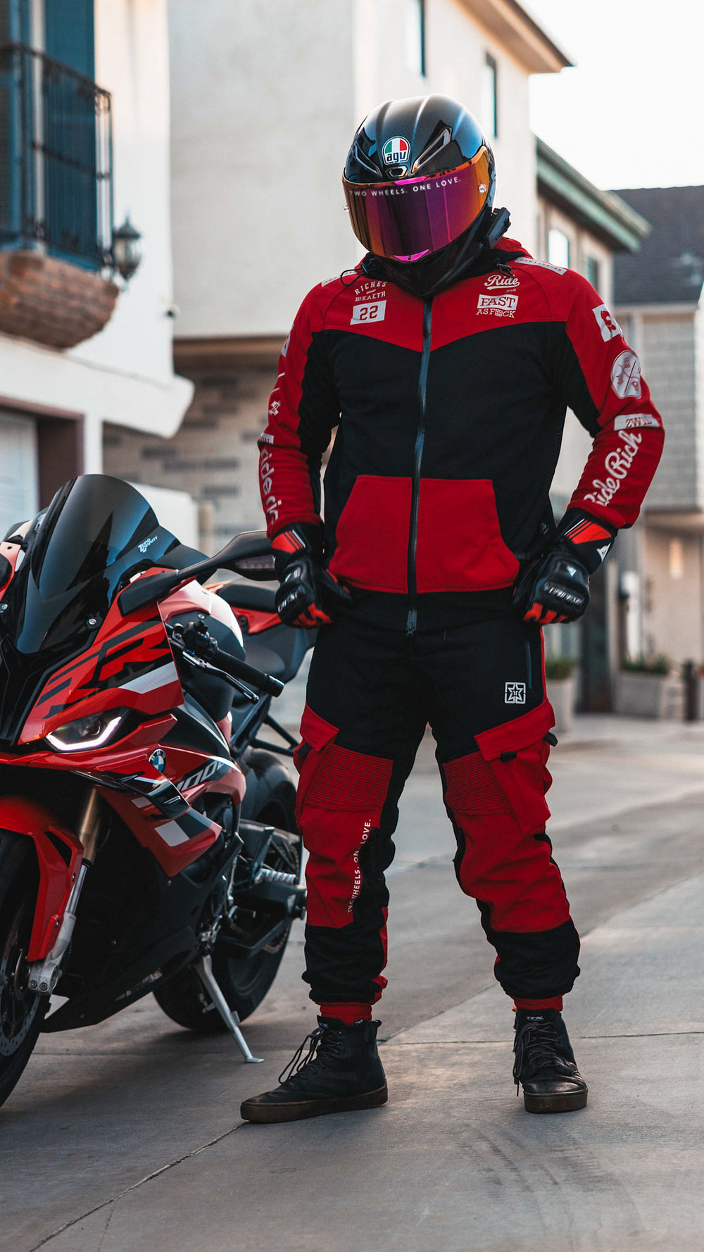 Regency™ V2.Flow™ Mesh Armoured Hooded Jacket {RR GP/Red}