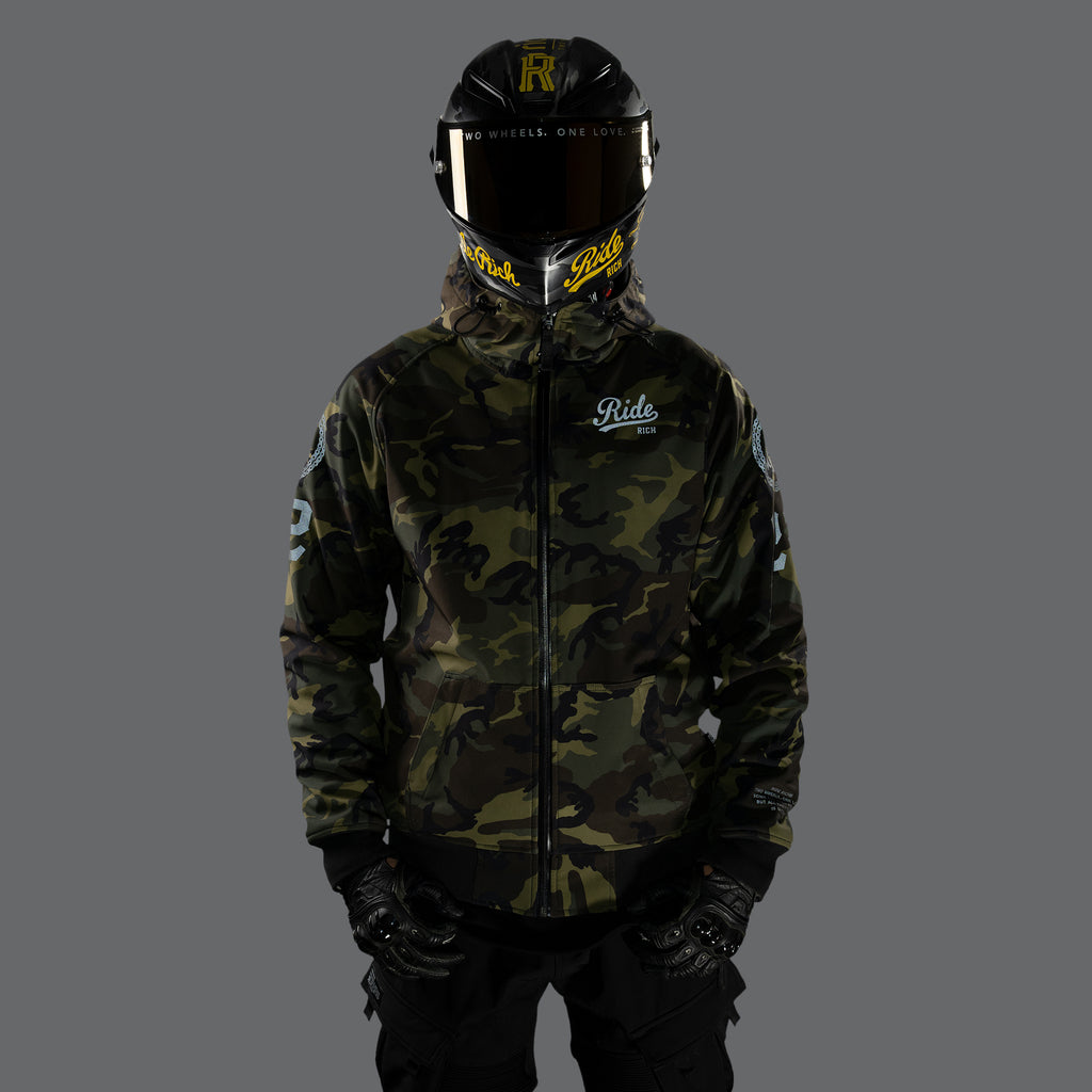 Regency™ Armoured Softshell Hooded Jacket {Squad/Woodland Camo}