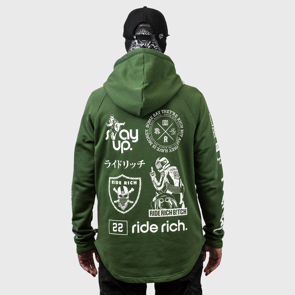 Branded V2 Scoop Pullover Hoodie {Military Green}