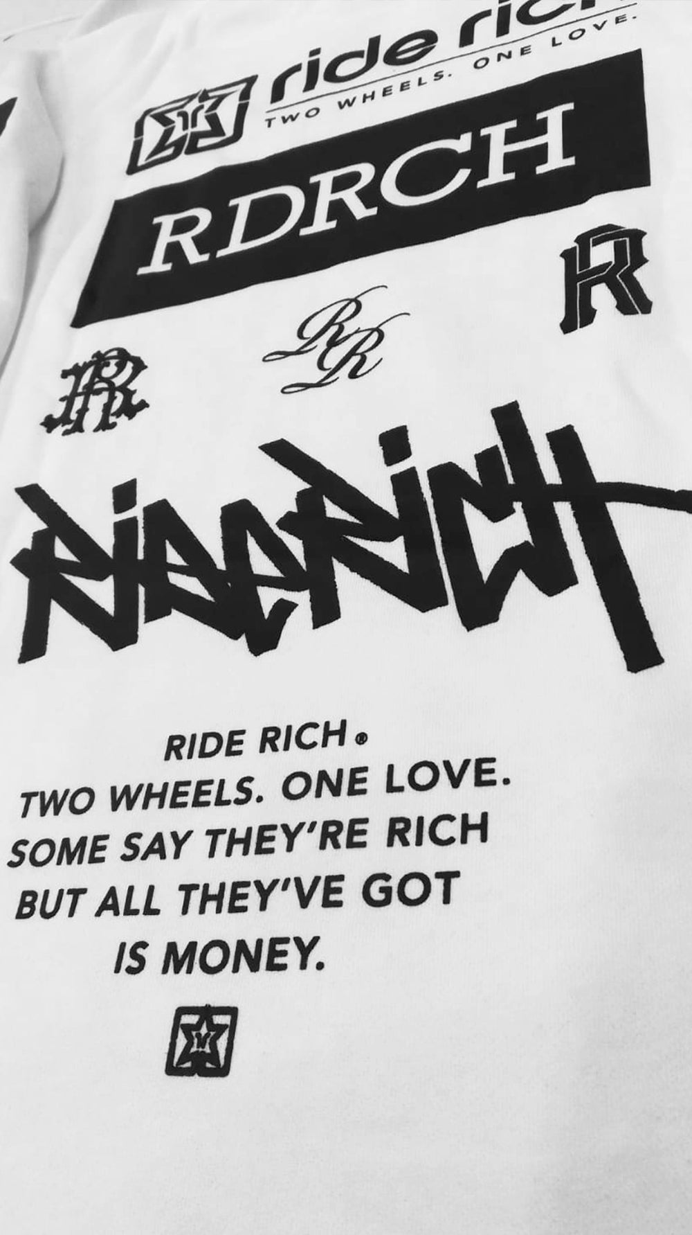 RR GP Scoop Pullover Hoodie {Black on White}