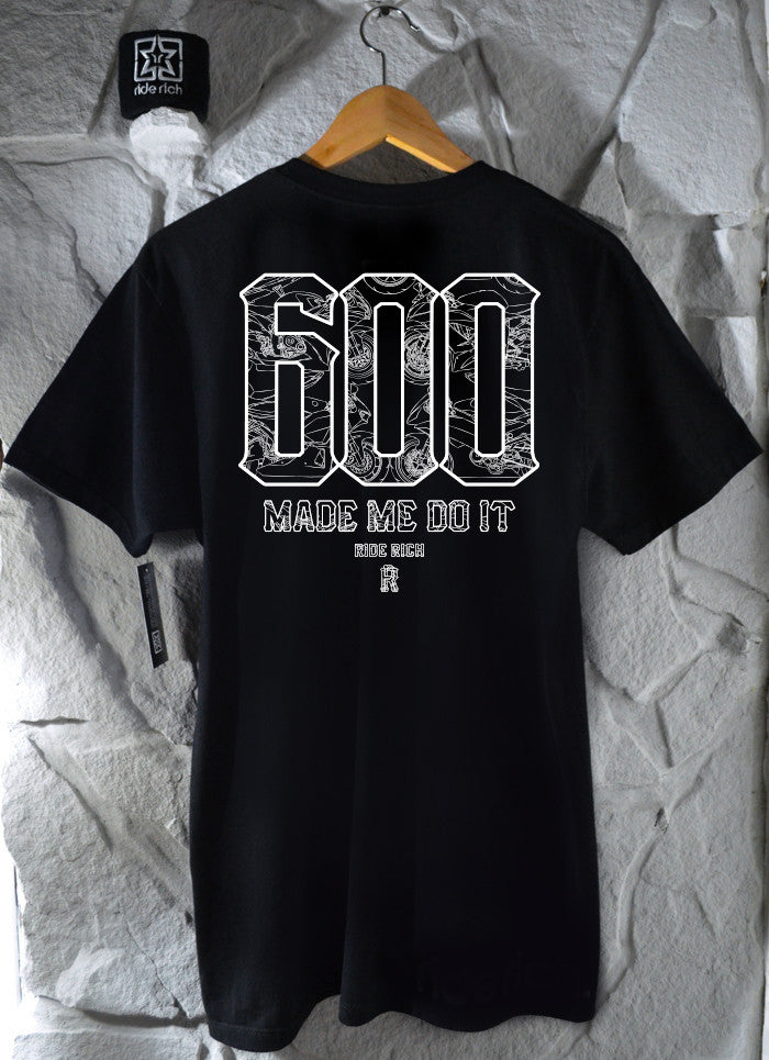 The 600 Club Tee {Black} Mens Motorcycle T-shirt | Ride Rich