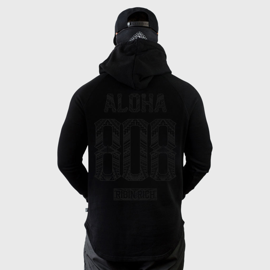 Home Grown 808 Edition Scoop Pullover Hoodie {Black on Black}